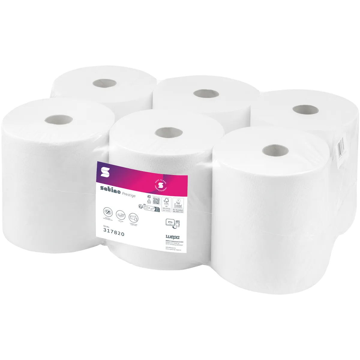 WEPA ESSUIE-MAINS ROULEAU PRESTIGE BLANC BRILLANT 150M