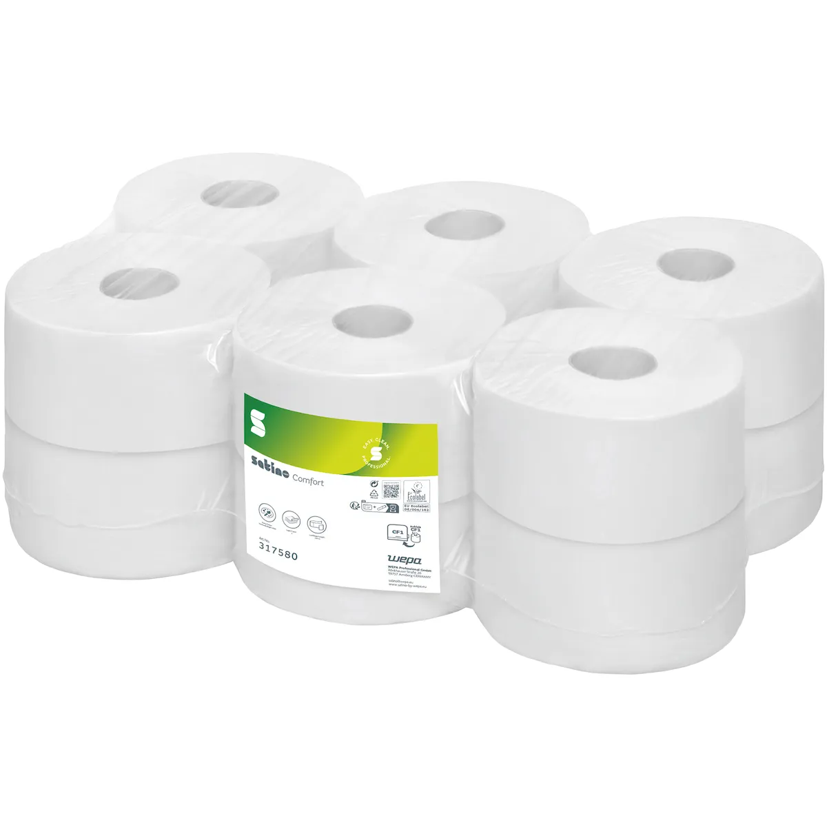 PAPIER TOILETTE À DÉVIDAGE CENTRAL COMFORT BLANC BRILLANT 180M