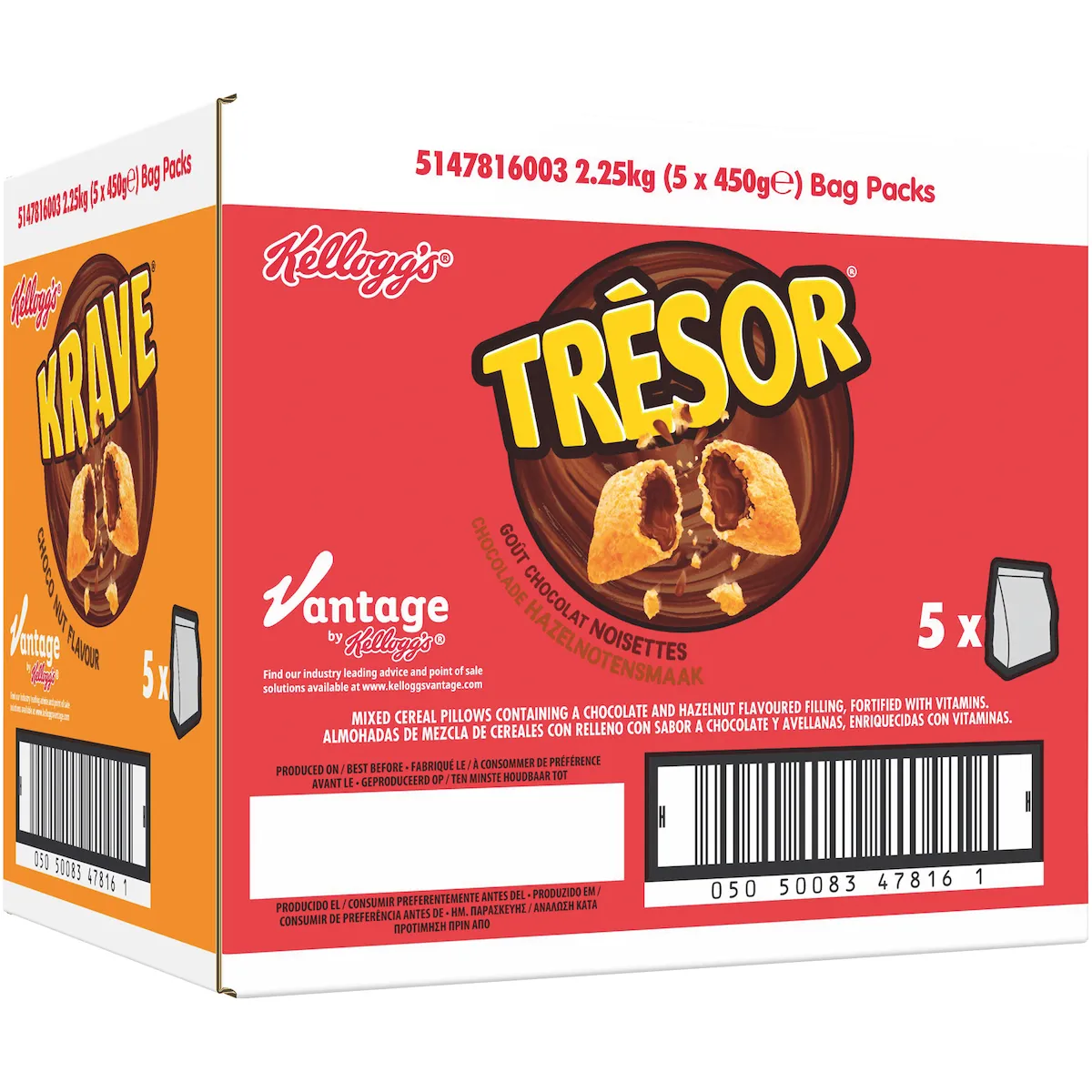 TRESOR CHOCOLAT NOISETTE-5X450G - CRT 2.25KG