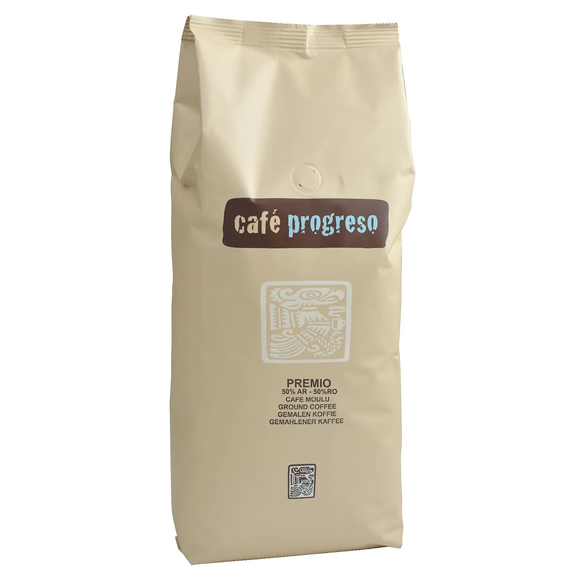 CAFE PROGRESO PREMIO 50% AR - 50% R  MOULU 1 KG A VALVE
