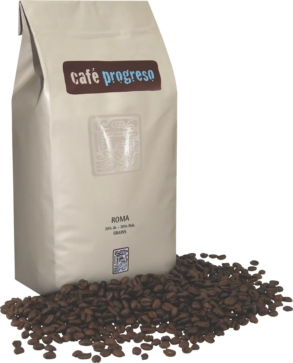 CAFE PROGRESO ROMA 70% AR - 30% R  GRAINS  1 KG A VALVE
