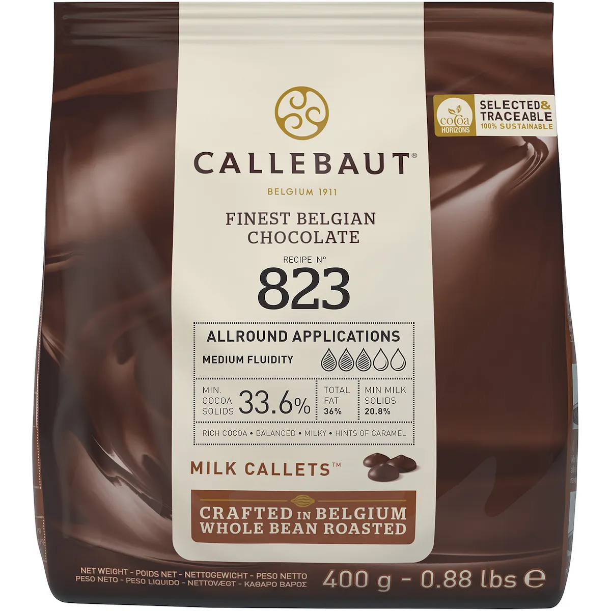 SELECT 33,8% PARFAIT ALLIANCE DE CACAO,LAIT,CARAMEL CALLETS SACHET 400GR