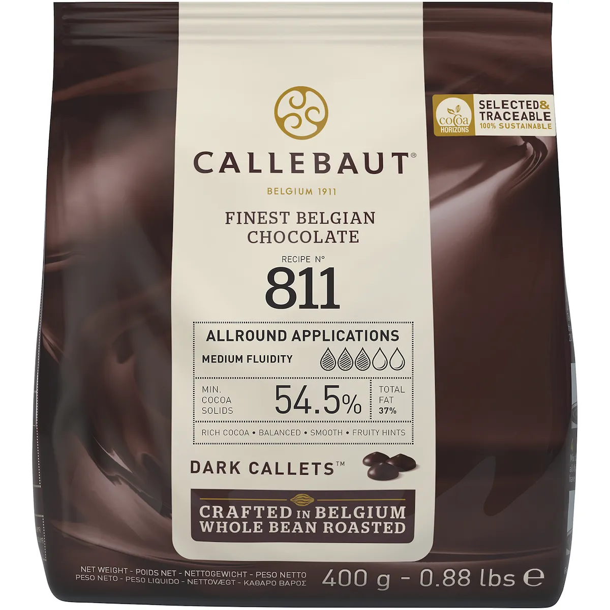 SELECT 54,5% CHOCOLAT SUCRE ET EQUILIBRE TOUCHE DE VANILLE CALLETS SACHET 400GR