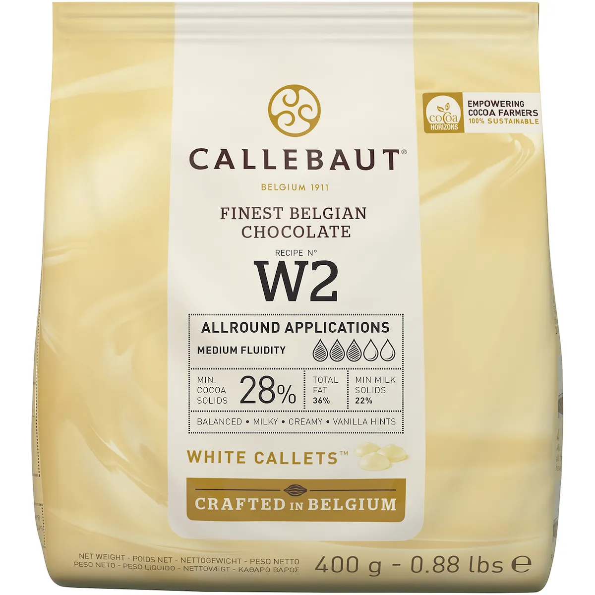 SELECT 28% GOUT CREME, LAIT NOTE DE VANILLE CALLETS SACHET 400GR