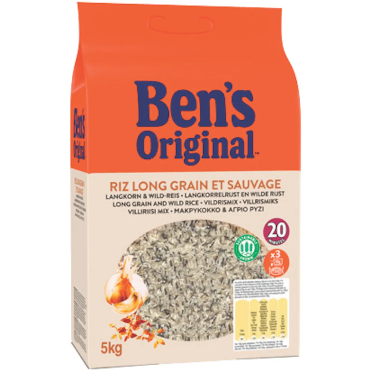 RIZ LONG GRAIN ET SAUVAGE 5 KG