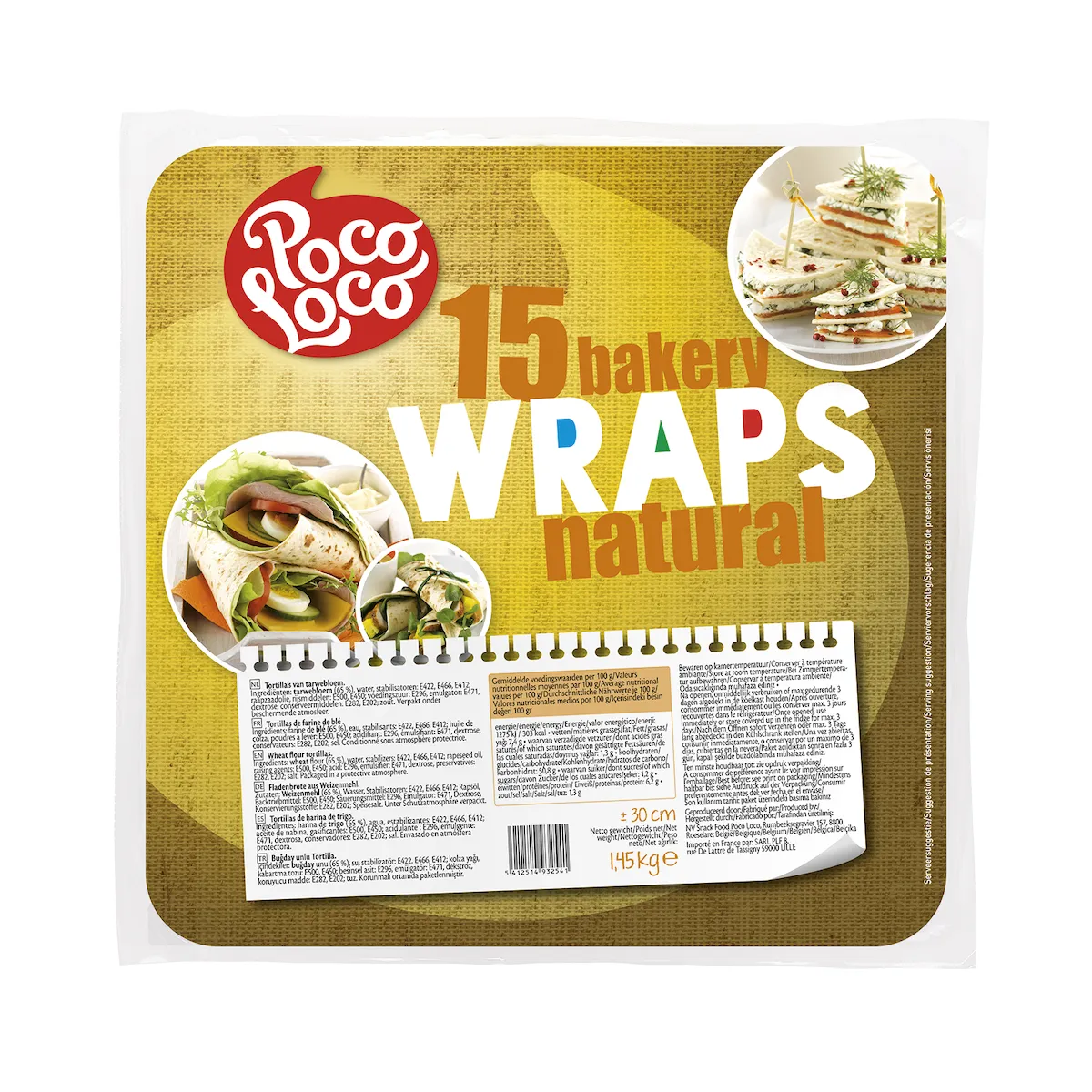 BAKERY WRAP NATURE 30CM X15 1.45KG