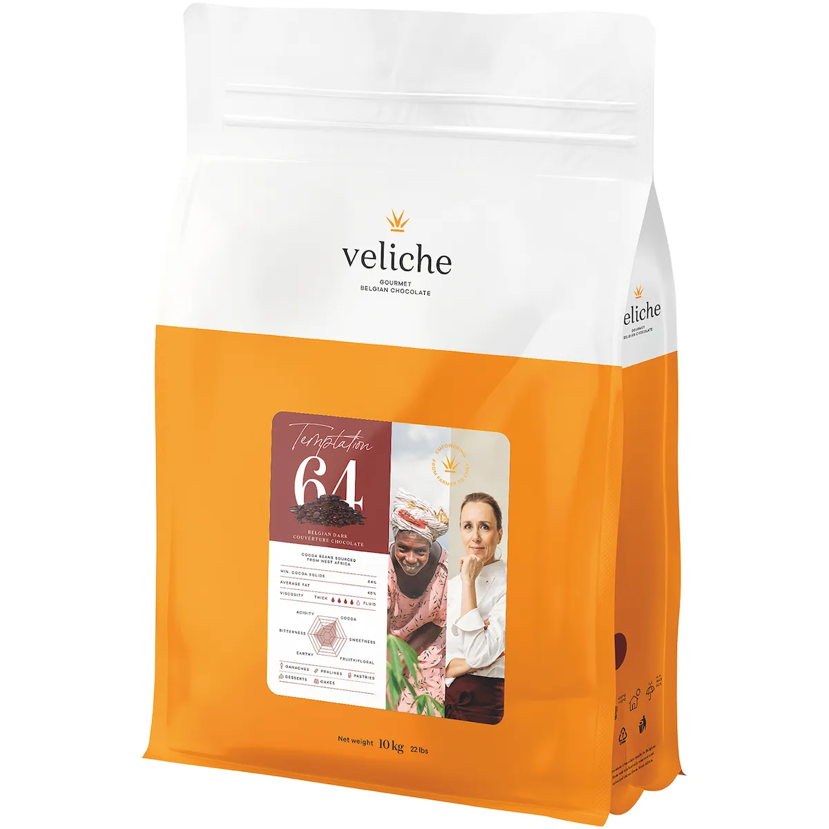 CHOCOLAT DE COUVERTURE NOIR DOT BELGE-TEMPTATION 64 SAC 5KG