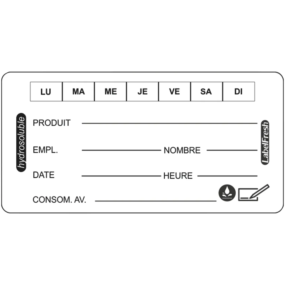LABELFRESH PRO+ - 250 LABELS - BIODEGRADABLE -30X60MM