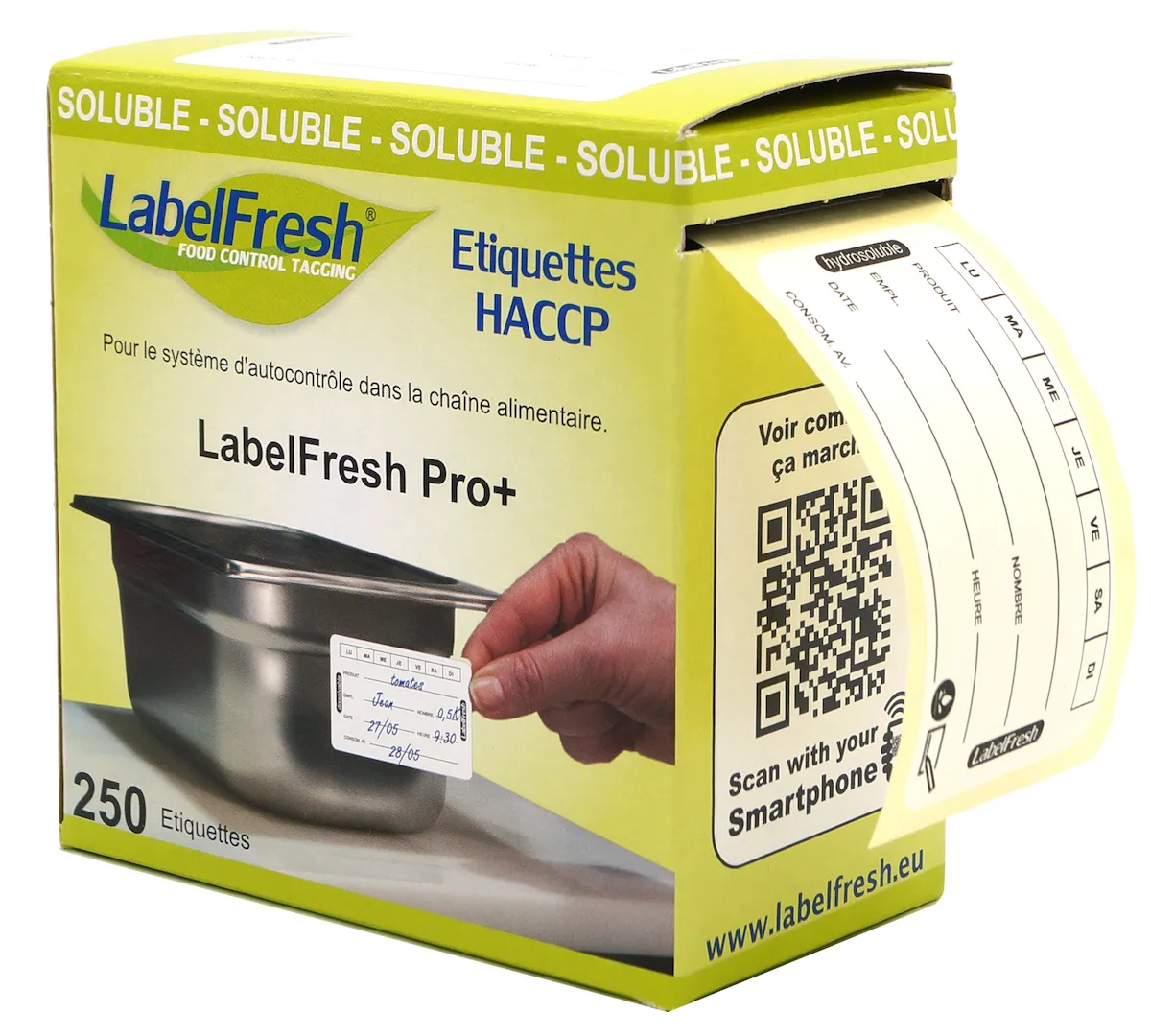 LABELFRESH PRO+ - 250 LABELS - BIODEGRADABLE -70X40MM