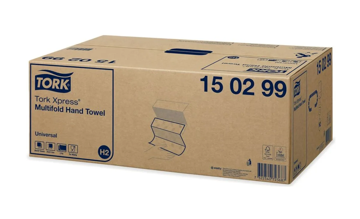 ESSUIE MAINS ENCHEVÊTRÉ 2 PLIS 23X21CM BLANC UNIVERSAL H2 - CARTON DE 4740