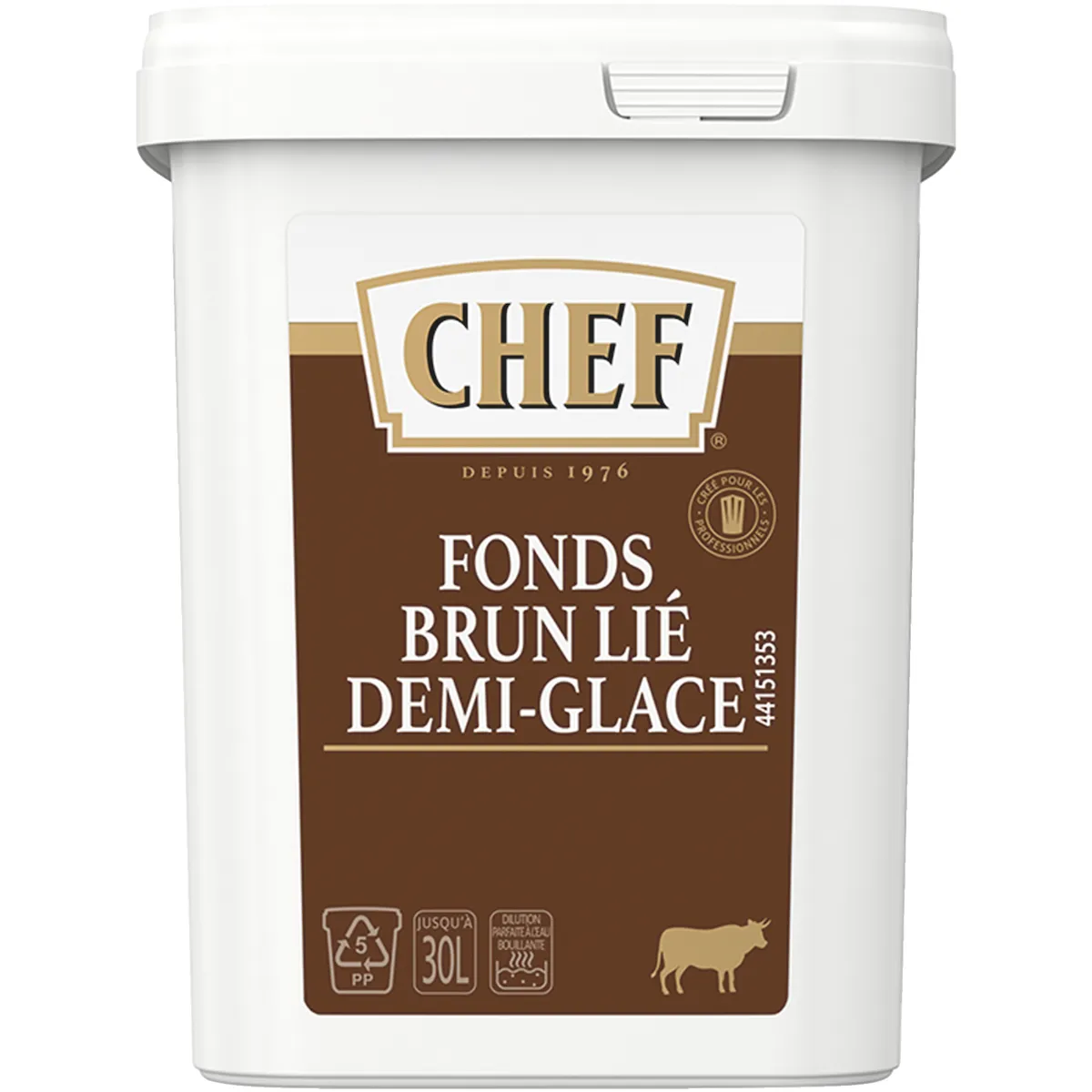 FONDS BRUN LIE 1/2 GLACE - BOITE 900G POUR 15L A 30L