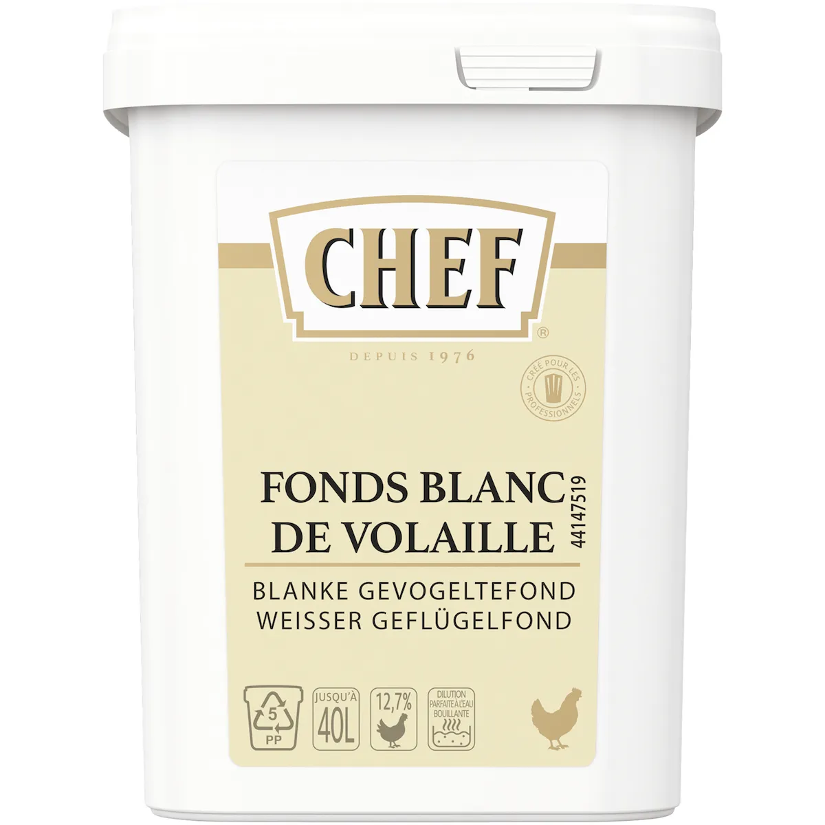 FONDS BLANC VOLAILLE - BOITE 800G POUR 20L A 40L