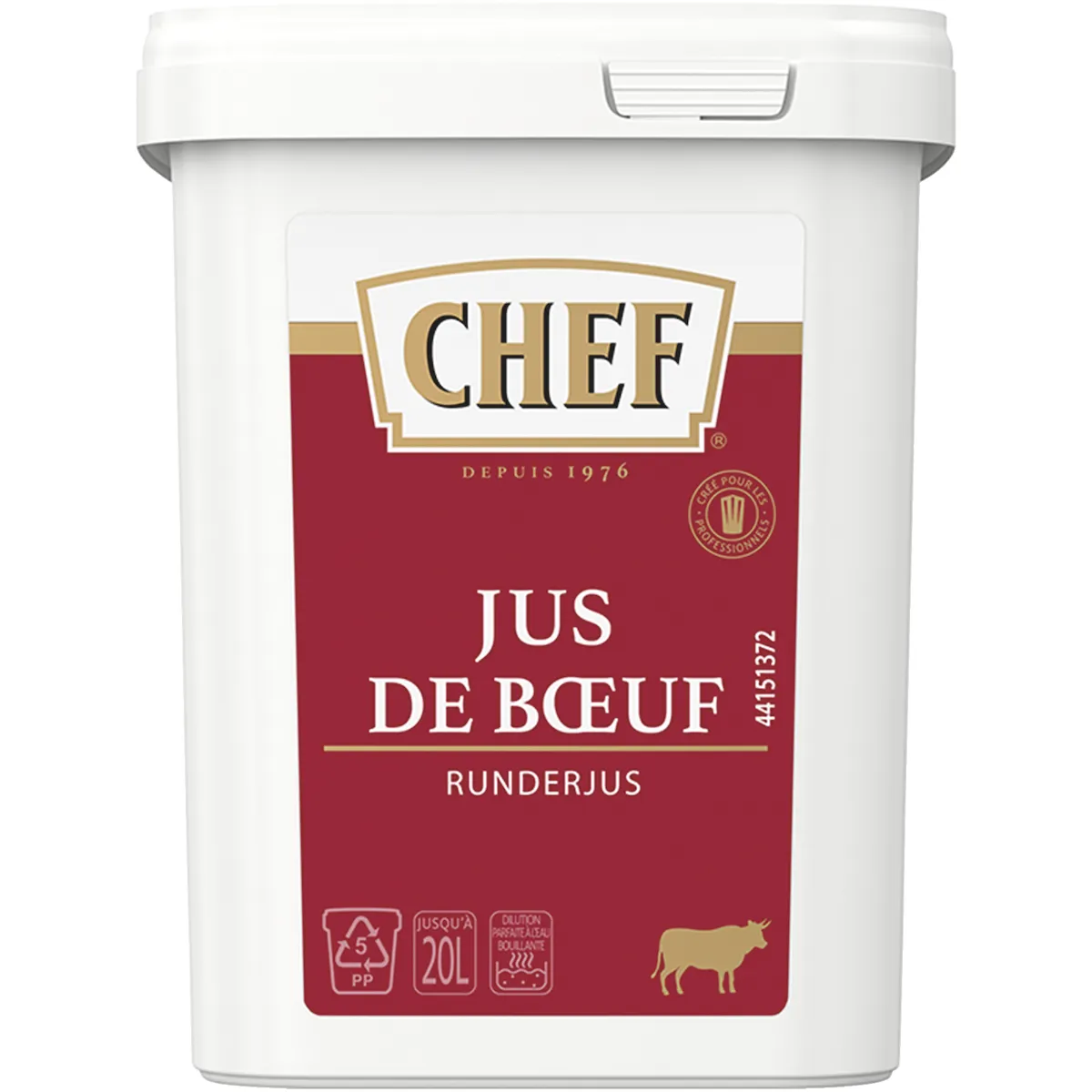 JUS DE BOEUF DESHYDRATE - BOITE 600G JUSQU'À 20L