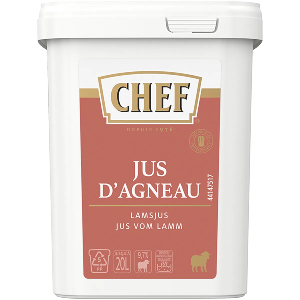 JUS D'AGNEAU DESHYDRATE - BOITE 600G JUSQU'À 20L