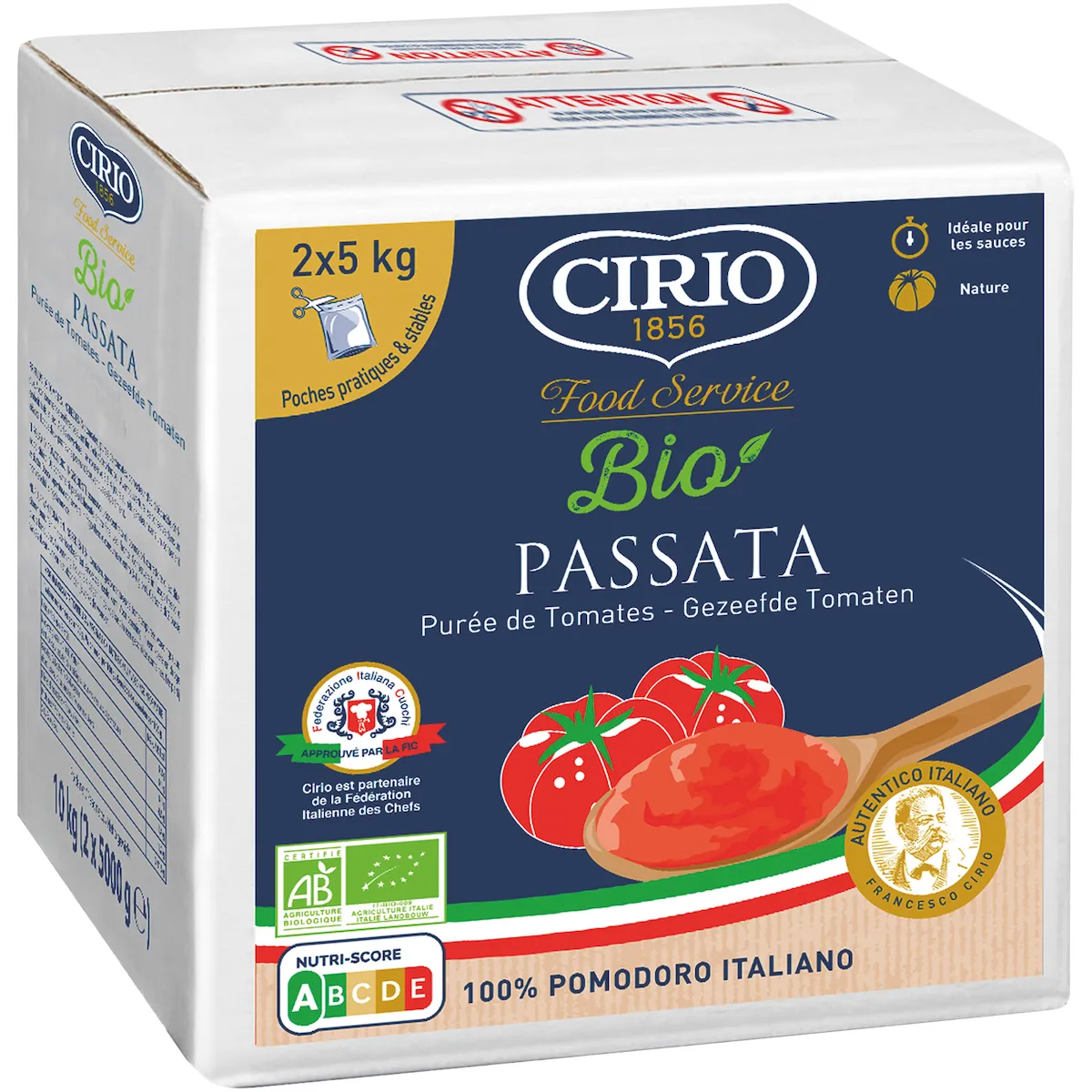 PUREE DE TOMATES BIO - CRT 2 POCHES DE 5KG