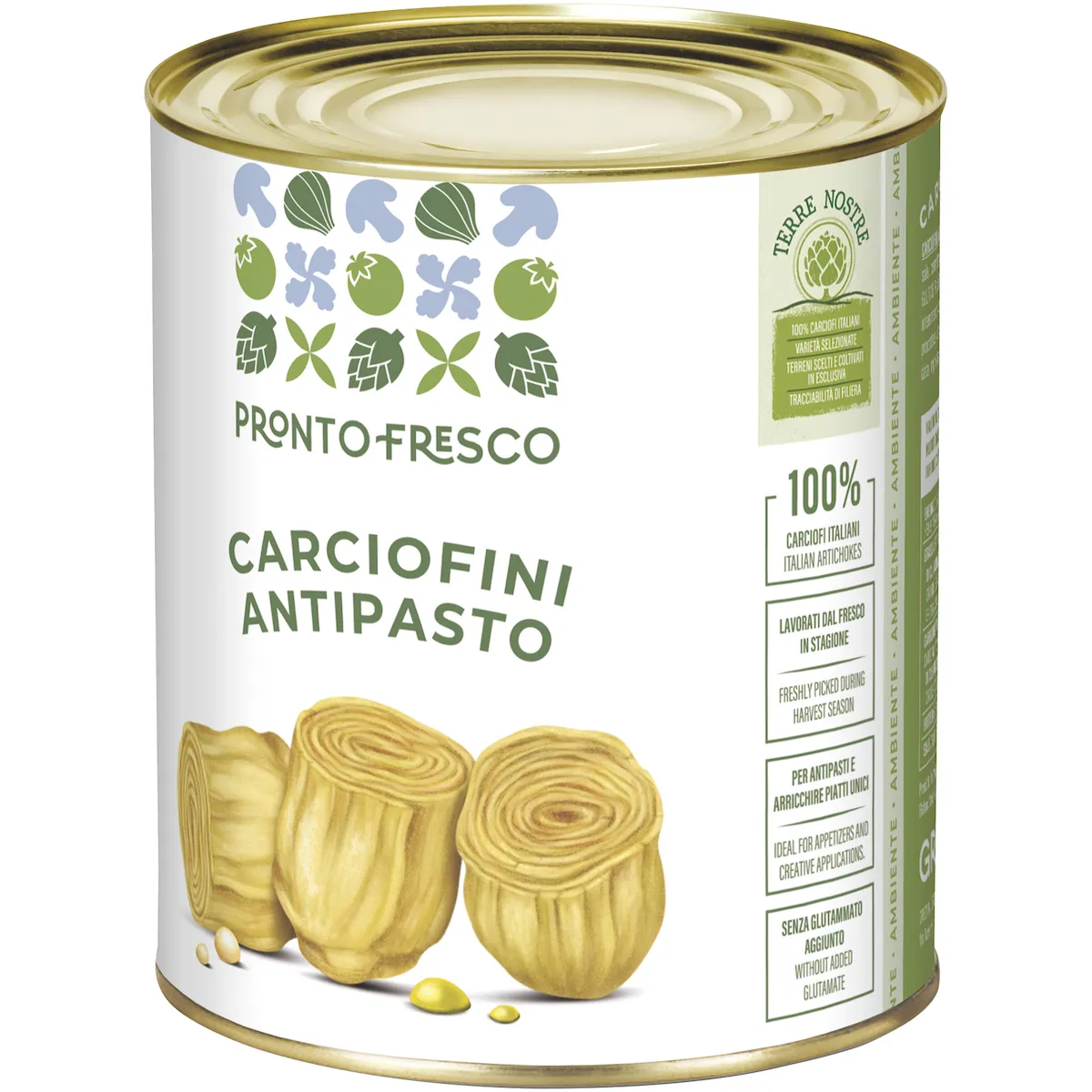 COEURS D'ARTICHAUTS A L'HUILE D'OLIVE POT DE 780G