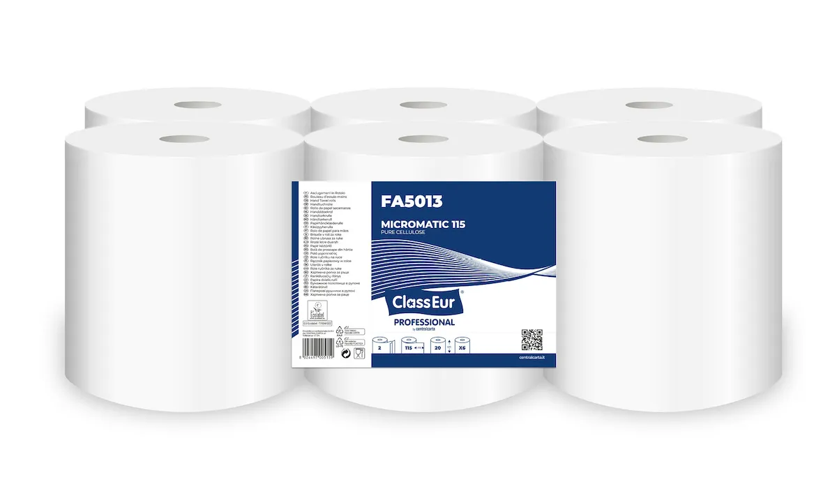 ROULEAU D'ESSUIE MAINS 2 PLIS BLANC AUTOCUT 120M X6