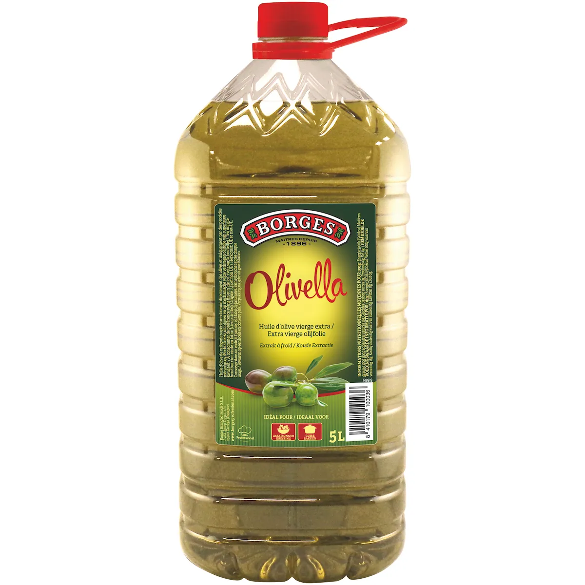 HUILE D'OLIVE BORGES VIERGE EXTRA BTL 5L PET OLIVELLA