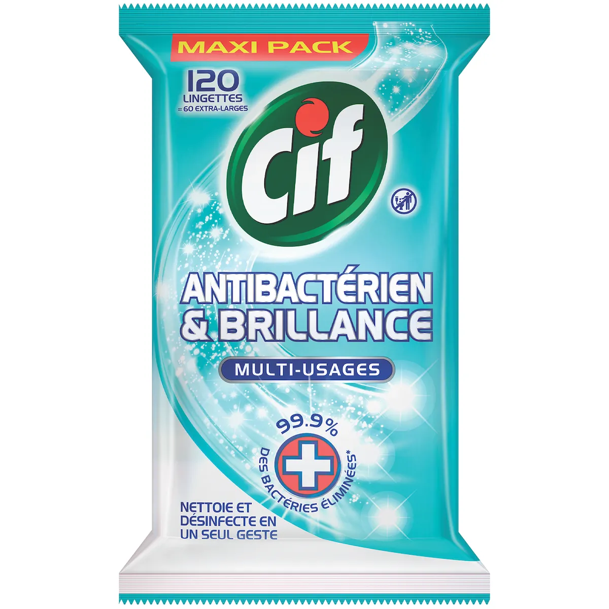 LINGETTES ANTIBACTERIEN X120