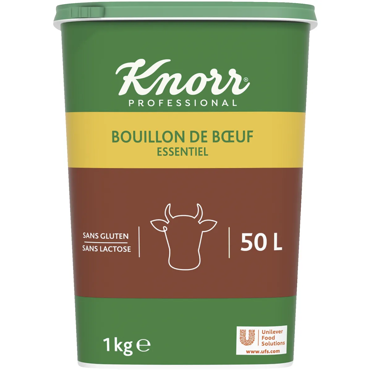 KNORR ESSENTIEL 1-2-3 BOUILLON DE BOEUF 50L - BTE 1KG