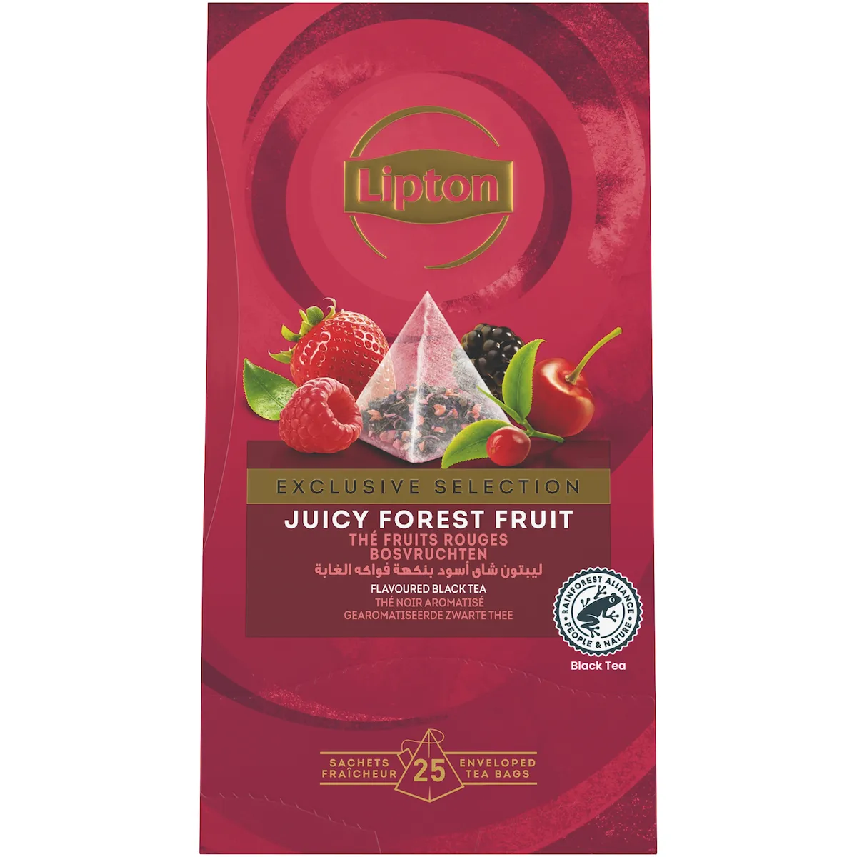 LIPTON EXCLUSIVE SELECTION FRUITS ROUGES-25 SACHETS PYRAMIDES