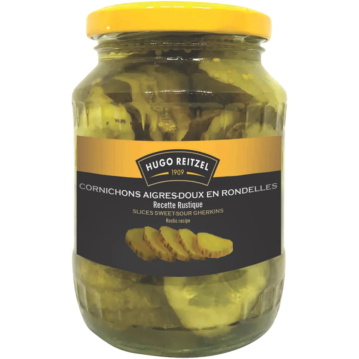CORNICHONS AIGRES-DOUX EN RONDELLES BOCAL 845G (PNE)